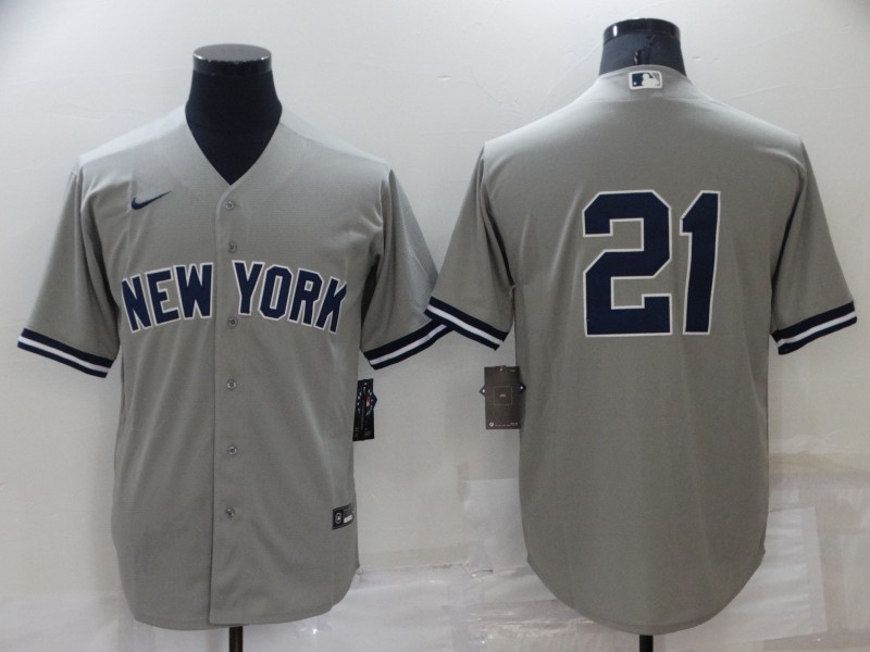 Men's New York Yankees Paul O��Neill #21 Gray Name Jersey